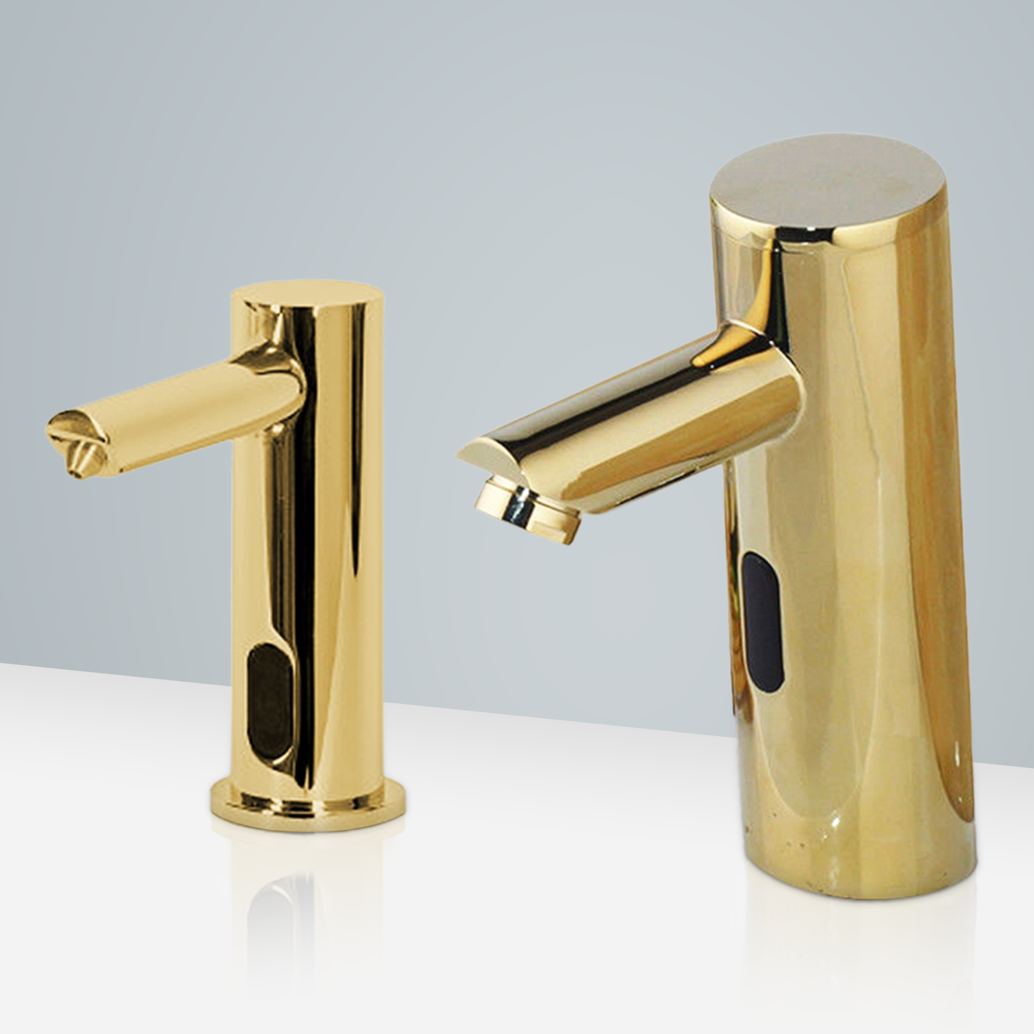 Fontana Commercial Gold Platinum Automatic Thermostatic Sensor Faucet And Automatic Soap Dispenser